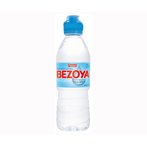 BEZOYA Agua mineral, tapón sport botella de 33 cl.