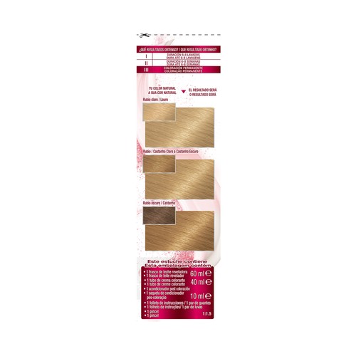 GARNIER Color sensation Coloración permanente e intensa reutilizable para bol y pincel, tono 8.0 Rubio claro.