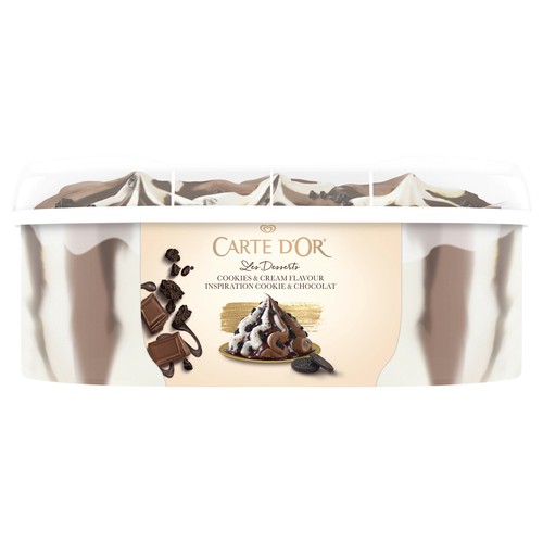 CARTE D'OR Les desserts de Frigo Tarrina de helado de nata y chocolate con trocitos de galletas 825 ml.