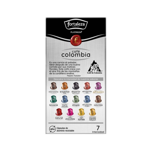 FORTALEZA PLATINIUM  Café en cápsulas colombia I7, 10 uds.