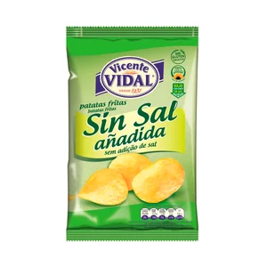 VICENTE VIDAL Patatas fritas sin sal añadida VICENTE VIDAL 140 g.