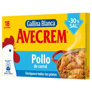 AVECREM Pastillas de caldo de pollo con contenido reducido en sal 18 uds. 9,5 g.