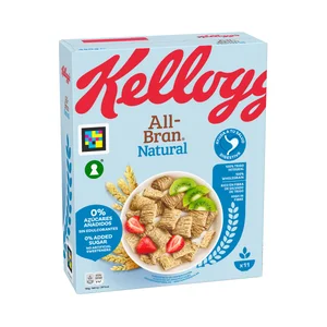 KELLOGG"S All bran natural Cereales fibra integral, sin azúcares añadidos, 450 g.