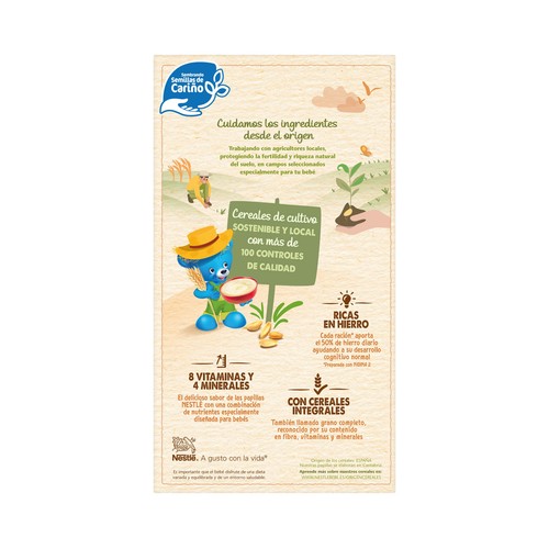 NESTLÉ Papilla de 8 cereales con miel a partir de 6 meses NESTLÉ 950 g.