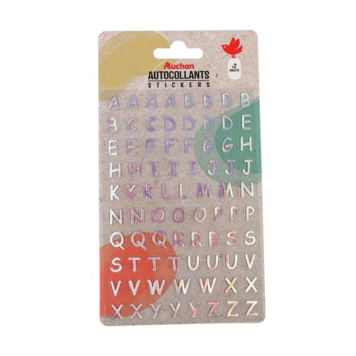 Pegatinas letras o números surtido, AUCHAN.