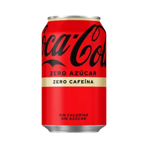 COCA COLA ZERO ZERO Refresco de cola Zero azúcar y zero cafeína lata de 330ml
