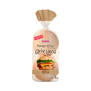 BIMBO Pan hamburguesa artesano rústica 4 uds 240 g.