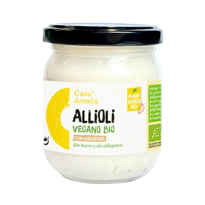 Imagen de CASA AMELLA Allioli vegano bio con aquafaba, sin huevo ni alergénos 180 g.