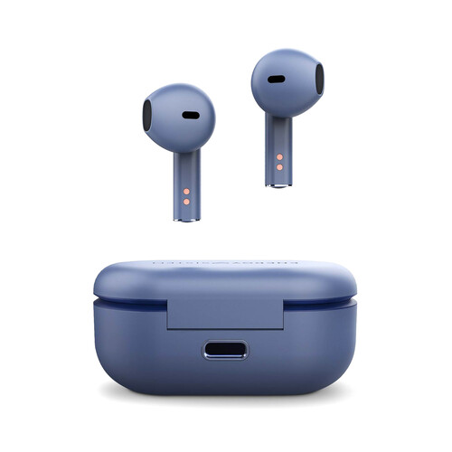 Auriculares Inalámbricos Bluetooth ENERGY SISTEM Style 4 Indigo, 25h autonomía, estuche cargador, color azul.