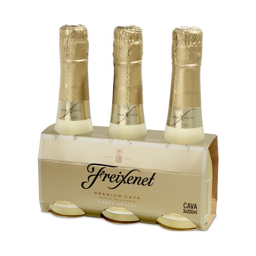 Cava premium semiseco elaborado según el método tradicional FREIXENET Carta nevada benjamín de 3 x 20 cl.