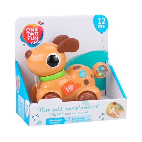 Mi pequeño animal Musical con rueda, ayuda al desarrollo sensorial, modelos surtidos +12 Meses ONE, TWO FUN Baby