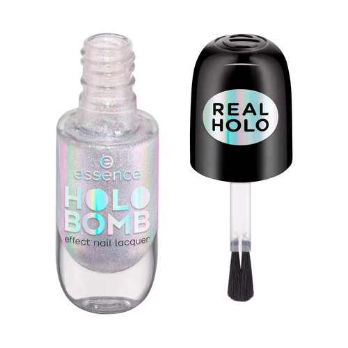 ESSENCE Holo bomb tono 01 Ridin´holo Esmalte de uñas con pigmentos luminosos y efecto holográfico.