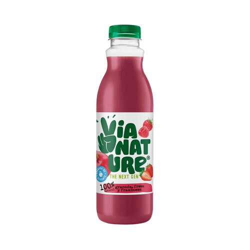 VÍA NATURE Zumo de granada, fresa y frambuesa VIA NATURE 750 ml.