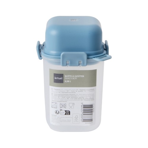 Hermético de plástico con compartimientos, capacidad de 0,58L., ACTUEL.
