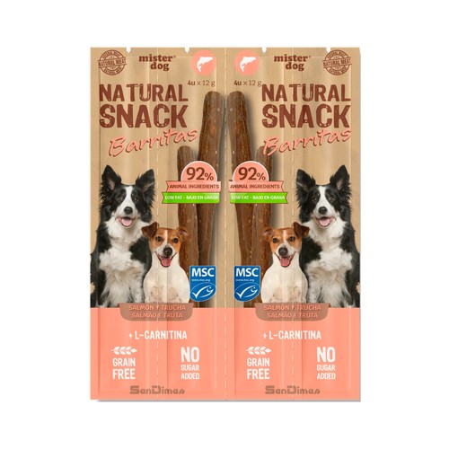 MISTER DOG Barritas para perro de salmón 4X12g