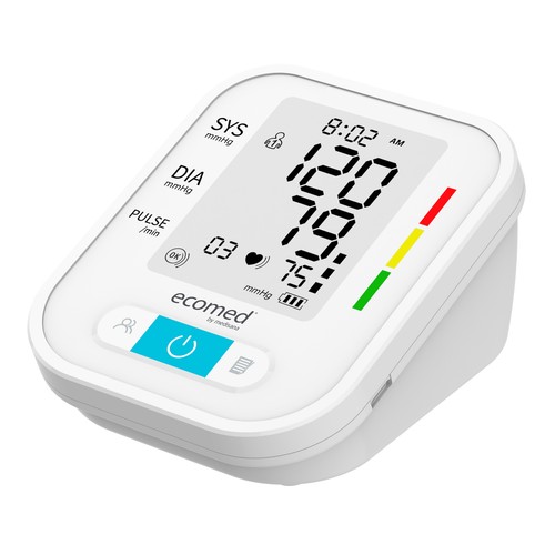 Tensiómetro de brazo ECOMED BU 95E, pantalla fácil lectura, indicador arritmias.