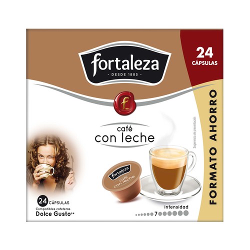 FORTALEZA Café en cápsulas con leche I7, 24 uds.