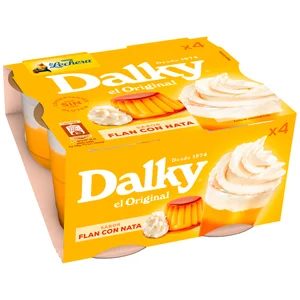 DALKY de La Lechera Copa con sabor a flan con nata sin gluten 4x100 g.