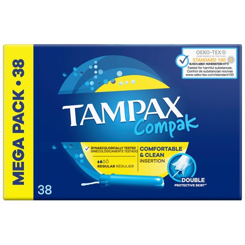 TAMPAX Tampón regular con aplicador TAMPAX Compak 38 uds.