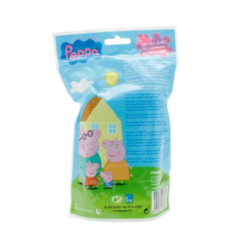 SUAVIPIEL Esponja de baño infantil, apta para todo tipo de pieles SUAVIPIEL Peppa pig.