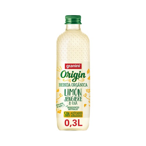 GRANINI Bebida orgánica de de limón y jengibre GRANINI botella de 0.3 l. de vidrio