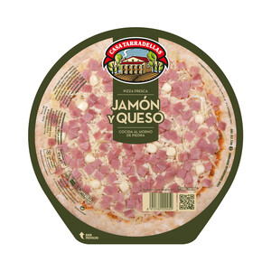 Imagen de CASA TARRADELLAS Pizza fresca de jamón y queso cocida al horno de piedra CASA TARRADELLAS 405 g.