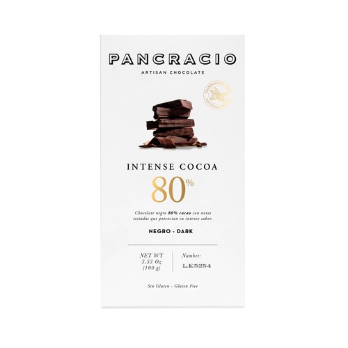 PANCRACIO Chocolate negro intenso 80 %  100 g.