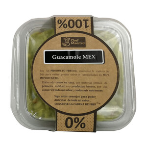 CHEF MAESTRO Tarrina de guacamole fresco, sin conservantes ni tratamientos CHEF MAESTRO 220 g.