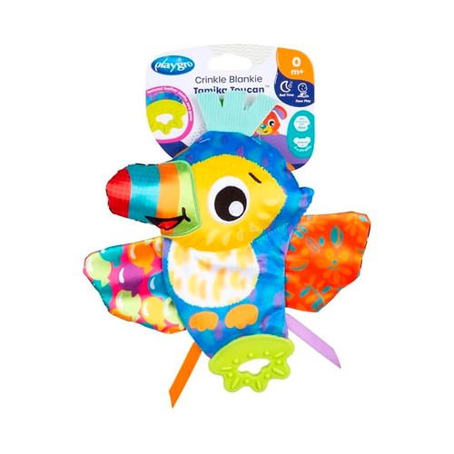 Peluche de Tucán mordedor "Tamika", crinkle balankie toucan, PLAYGRO.
