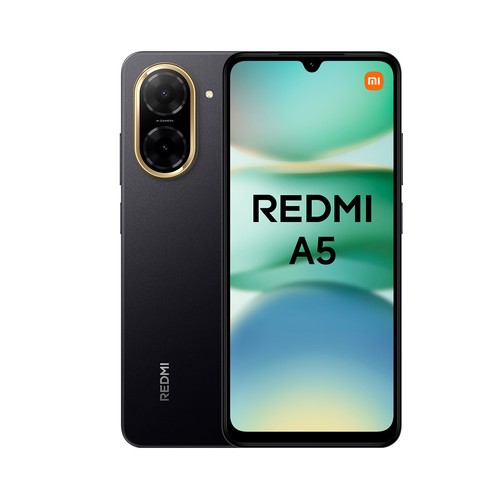 Smartphone XIAOMI Redmi A5, 128GB+4GB Ram, color negro medianoche, pantalla 16,5cm (6,5").