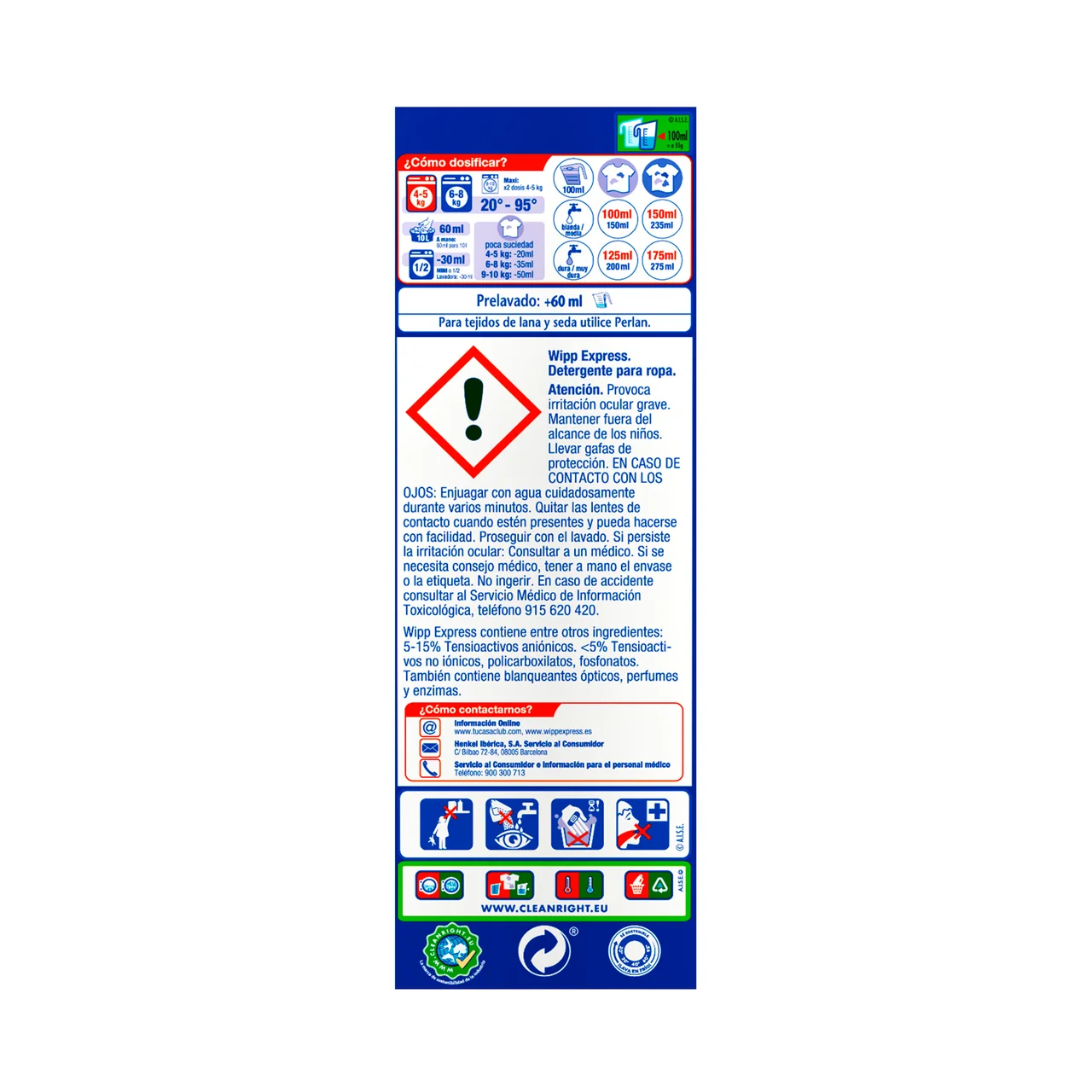 Detergente en polvo para una limpieza profunda 30 lavados