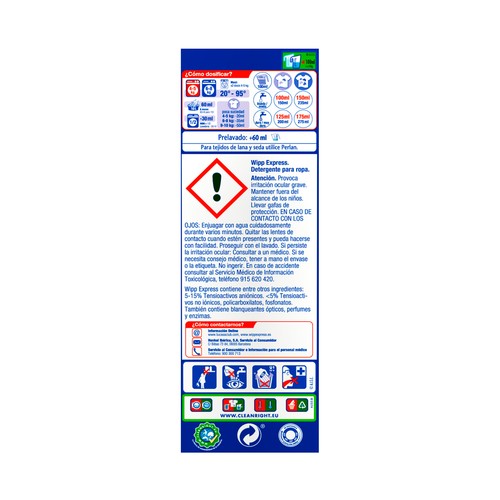 WIPP EXPRESS Detergente en polvo para una limpieza profunda 30 lavados