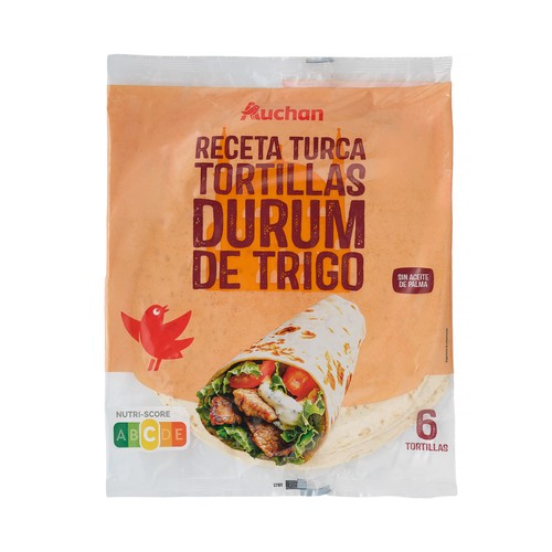 Tortilla Durum PRODUCTO ALCAMPO 6 uds, 378 g.