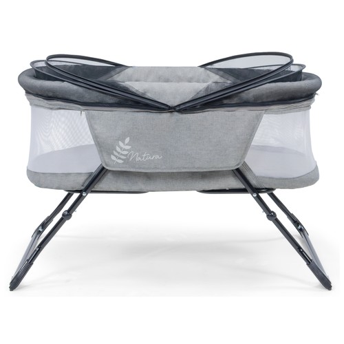 Minicuna plegable Trip, color gris, ASALVO.