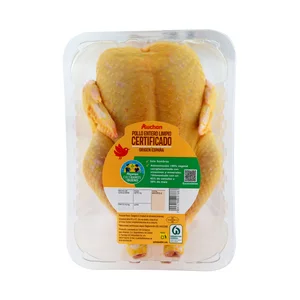 ALCAMPO CULTIVAMOS LO BUENO  Pollo certificado limpio y entero Bandeja.