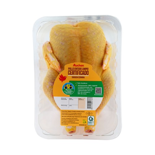 ALCAMPO CULTIVAMOS LO BUENO  Pollo certificado limpio y entero Bandeja.