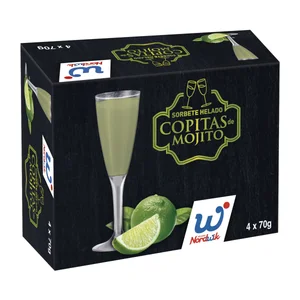 NORDWIK Copitas de sorbete de helado de mojito 4 x 70 g.