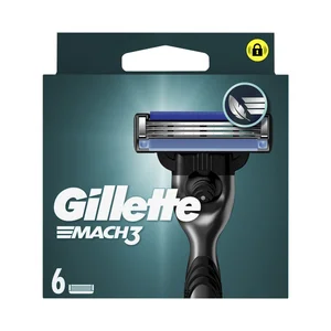 GILLETTE Mach 3 Recambio de cuchillas de 3 hojas para maquinillas de afeitar 6 uds.