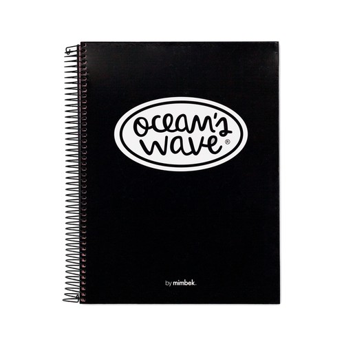 Cuaderno A4, 160 hojas de 70 gr, 5 x 5, color negro, OCEAN´S WAVE.