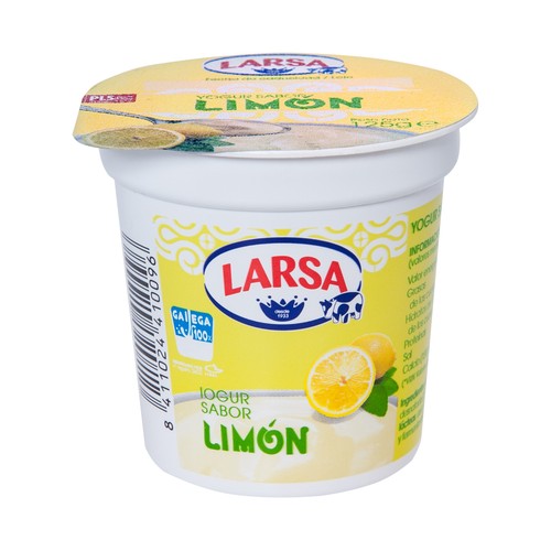 LARSA Yogur con sabor a limón, elaborado con leche gallega 100% 125 g.