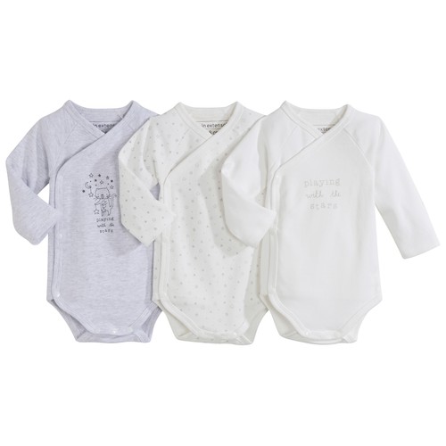 Lote de 3 bodies cruzados para bebé IN EXTENSO, talla 50.