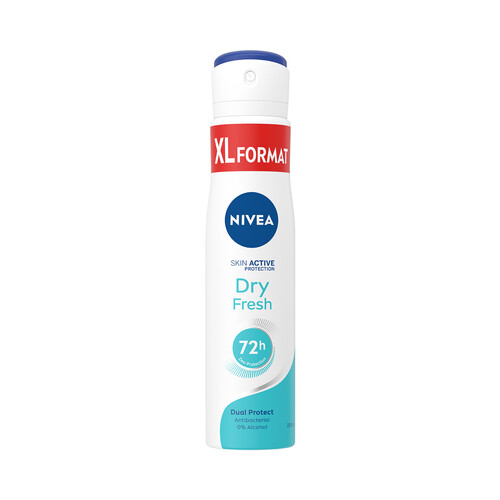 NIVEA Desodorante en spray para mujer con portección anti-transpirante y anti-bacteriana NIVEA Dry fresh 250 ml.