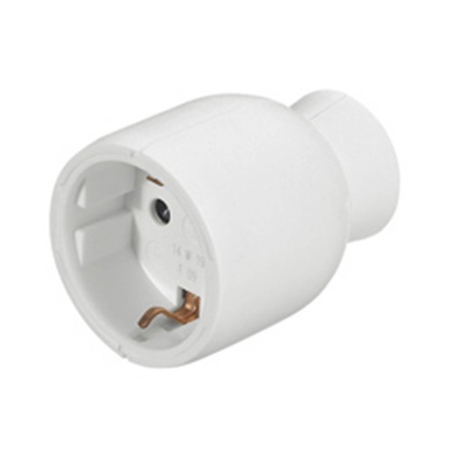 Clavija bipolar hembra con toma de tierra, con amperaje de 10 a 16 Amperios a 250V y de color blanco LEGRAND 1 unidad.