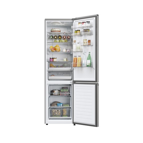 Frigorífico combi 205cm HAIER HDPW5620A INOX, NO FROST, clasificación energética: A, H: 205cm, A: 59,5cm, F: 66,7cm, capacidad total: 409L.