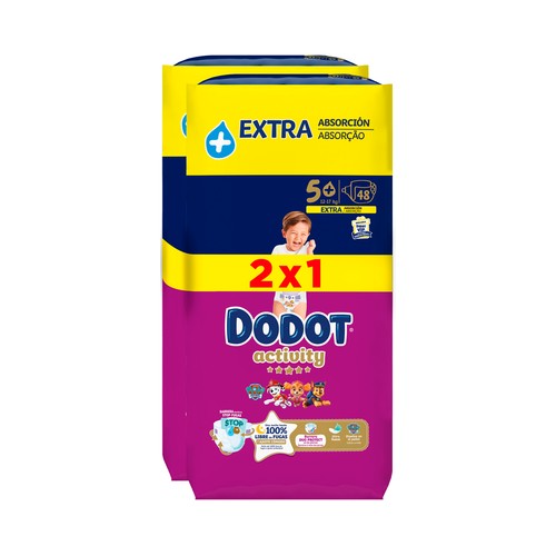 DODOT Activity Pañales talla 5+ (12-17 kg) 2 x 48 uds.