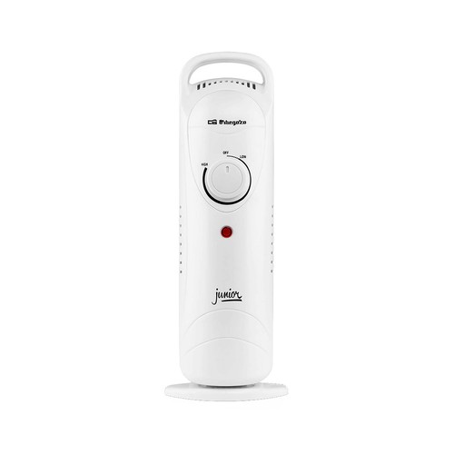 Radiador de aceite mini ORBEGOZO RO1020, potencia max: 1000W, 7 elementos, termostato.