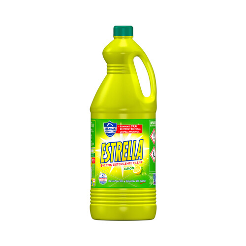 Lejía con detergente olor a limón ESTRELLA 2,8 l.