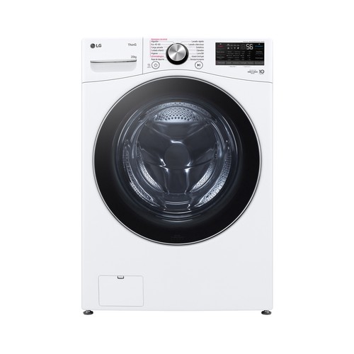 Lavadora LG F0P3CYV2W 20KG, clasificación energética: B, 1000RPM, H: 99cm, A: 70cm, F: 83cm.