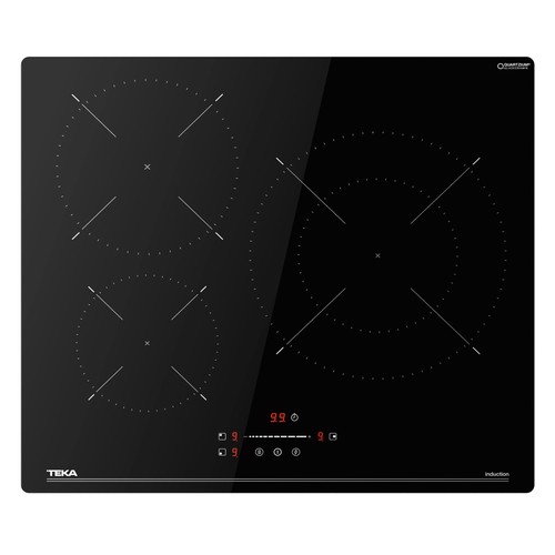 Placa de inducción TEKA IBC 63110 SSM BK, 3 zonas de cocción, 7400W, 9 niveles de potencia por zona, A: 59cm.