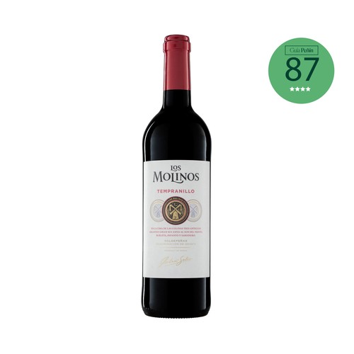 LOS MOLINOS  Vino tinto con D.O. Valdepeñas botella 75 cl.